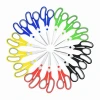 8-inch rubber plastic scissors, stainless steel dual-color handle rubber plastic scissors, student stationery scissors, children's scissors, home and office scissors Item Picture